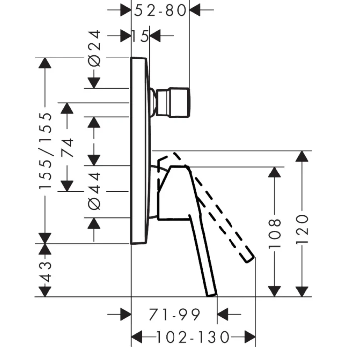 Hansgrohe смеситель для ванны, Logis Loop, хром арт. 71264000
