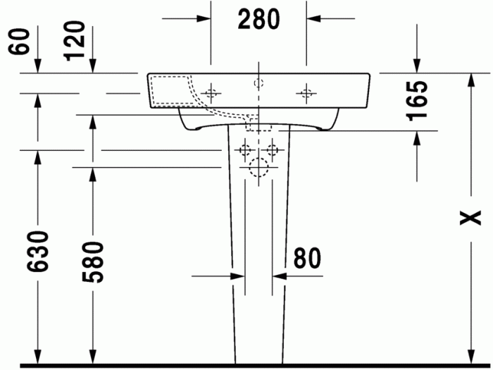 Duravit раковина подвесная 65х51см, starck 2, 2323650000 цвет: белый