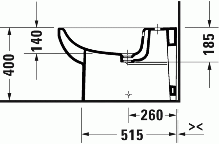 Duravit биде напольное 650 мм х 355 мм, с переливом, с отверстием под смеситель, с креплением, no.1, 2297100000 цвет: белый