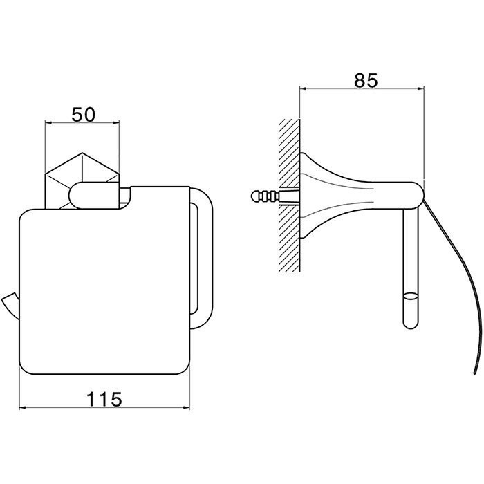 Cisal держатель тулетной бумаги с крышкой ce09042021 cherie, цвет: хром