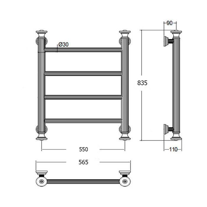 Margaroli электрический полотенцесушитель 56,5x83,5, capitelli, золото - 2952j5504gonb