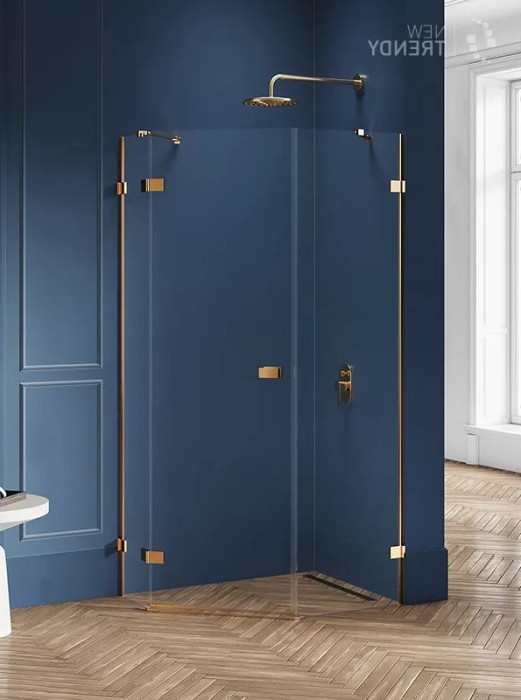 Душевое ограждение brushed l 100x80x200, New trendy Avexa gold, брашированное золото арт. EXK-3859