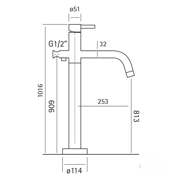 Cisal смеситель напольный однорычажный для ванны c шлангом 1,5м xi004204d1 xion, цвет: нержавеющая сталь