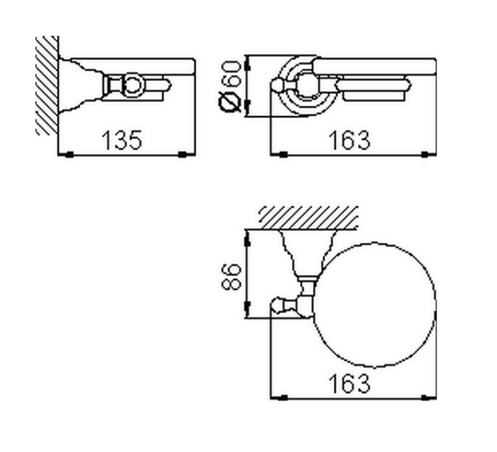Cisal мыльница, 4022.01h.cr huber croisette, цвет: chrome/white
