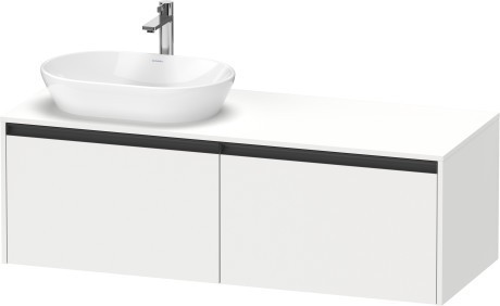 Duravit тумба подвесная под раковину с вырезом под раковину слева 550 мм х 1400 мм х 459 мм, ketho.2, k24888l18180000 цвет: gres pietra grey opaco