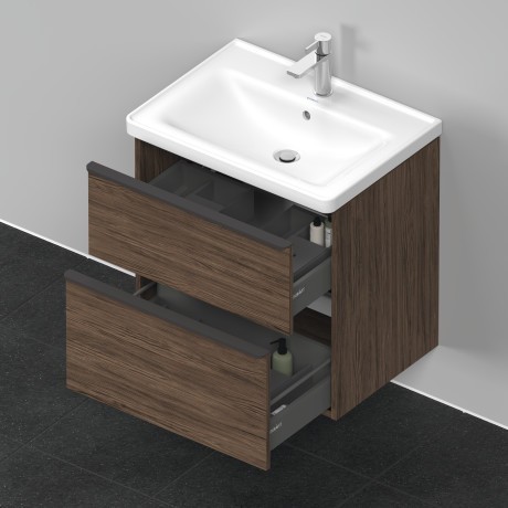 Duravit тумба подвесная под раковину 634 мм х 452 мм, d-neo, de435402121 цвет: орех темный
