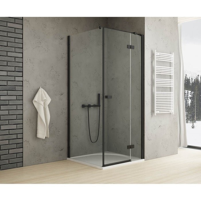 Душевое ограждение r 110x70x200, New trendy Reflexa black, черный арт. EXK-4949