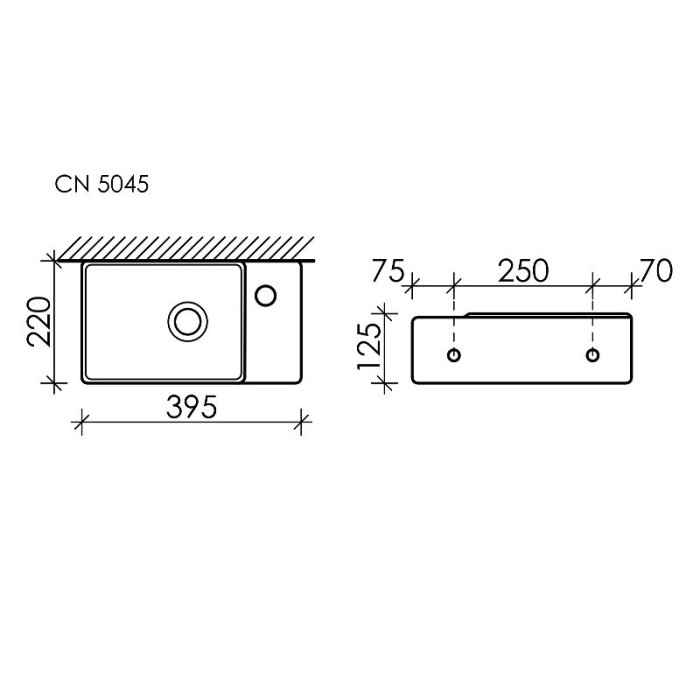 Ceramicanova раковина подвесная element, cn5045 цвет: белый