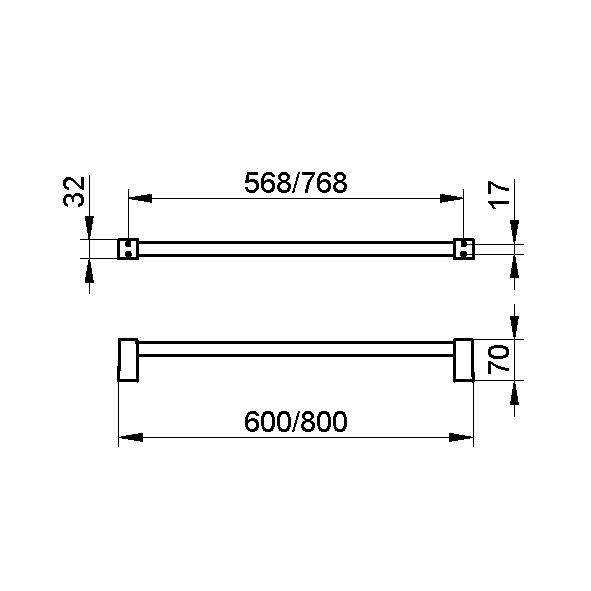 Keuco полотенцедержатель 60 см, smart.2, хром арт. 14701 010600