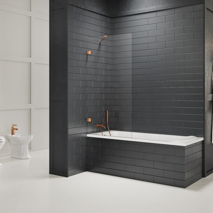 Шторка для ванны 100x150, New trendy Avexa copper brushed, браширо арт. EXK-3807