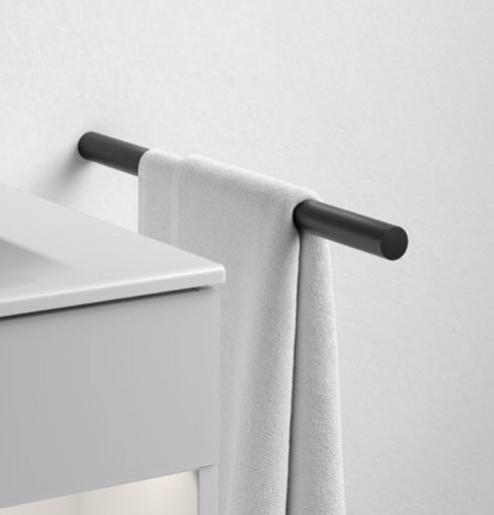 Keuco полотенцедержатель одинарный неповоротный collection reva 340 мм, сollection reva, черный матовый арт. 12822 370000