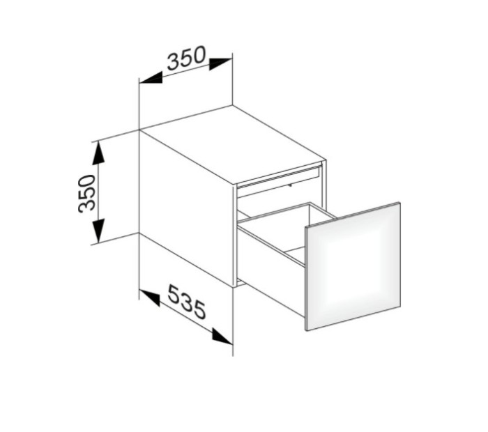 Keuco тумба боковая подвесная с одним выдвижным фронтом, edition 11, белый арт. 31320 210000