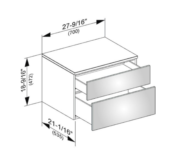 Keuco тумба боковая подвесная с двумя выдвижными фронтальными ящиками, edition 400, белый арт. 31743 380000