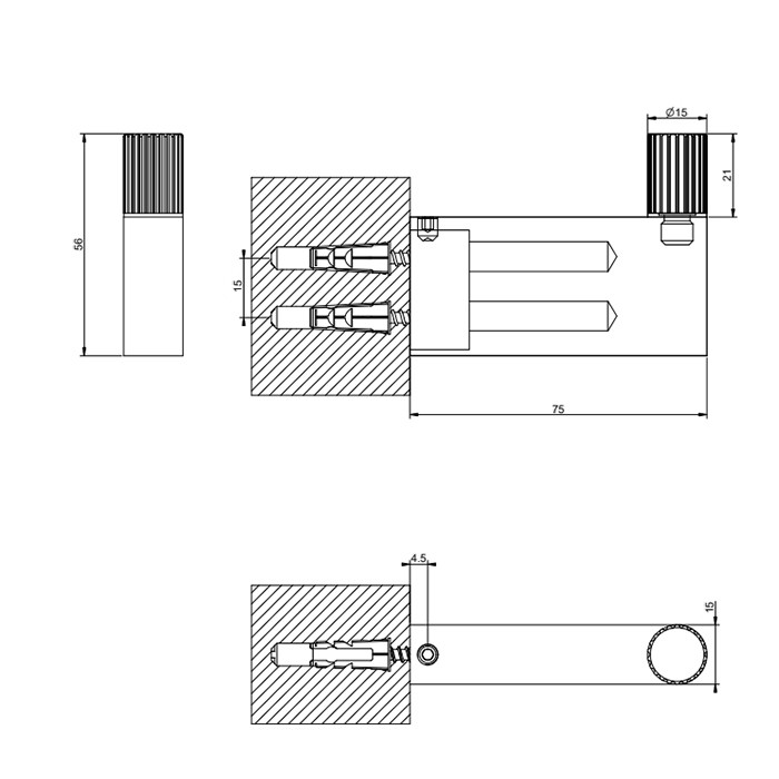 Gessi Крючок, подвесной, Habito Rigato, 70523#031 цвет: хром