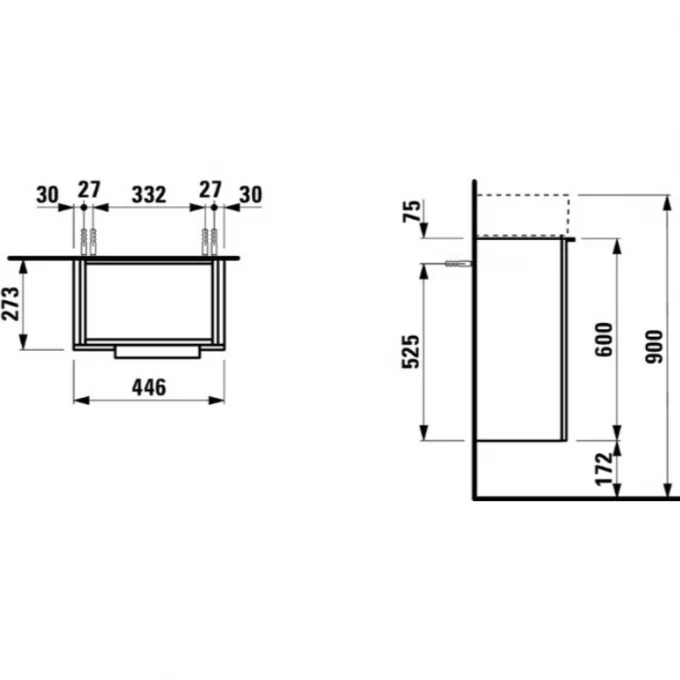 LAUFEN тумба под раковину 4,5х27,5х61,5 см, KARTELL - 4.0751.1.033.634.1