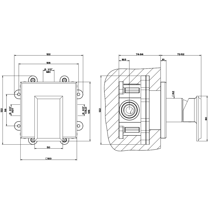 Gessi Встраиваемый однорычажный смеситель для раковины, Eleganza, 46106#031 цвет: хром