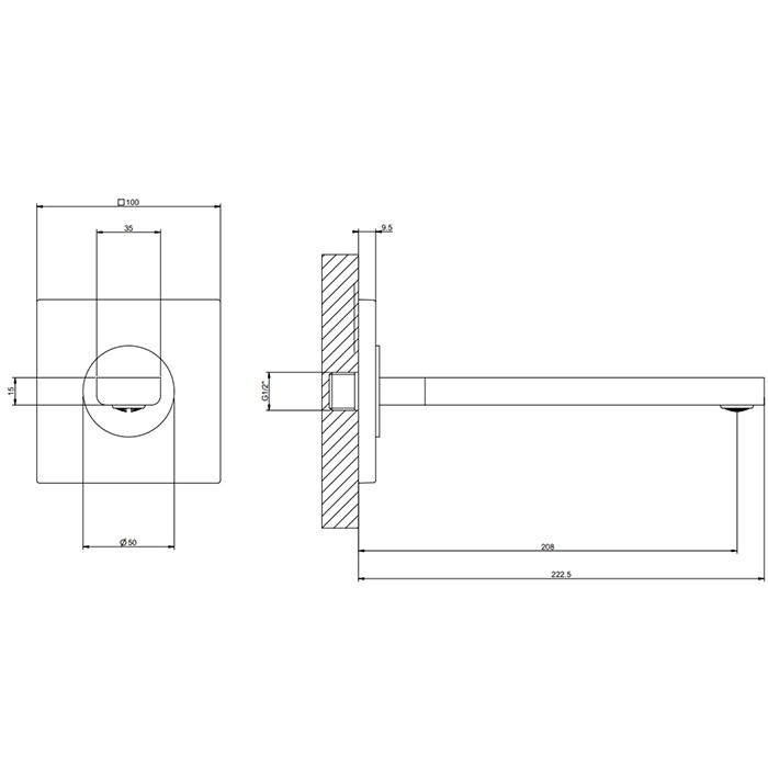 Gessi Настенный излив длинный, комбинируемый с удаленным управлением, Emporio Via manzoni, 38707#031 цвет: хром