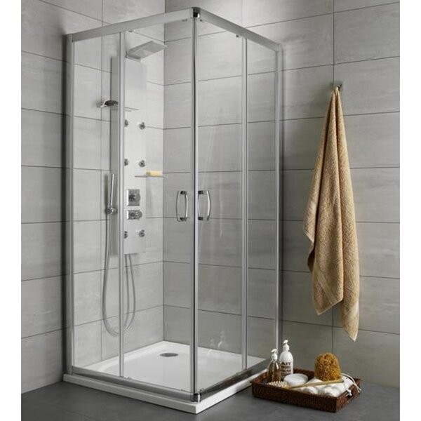 Radaway душевой уголок 80x80x190 с поддоном профиль хром стекло прозрачное, Premium Plus - 30463-01-01+S4TIC8080-08+PB50T