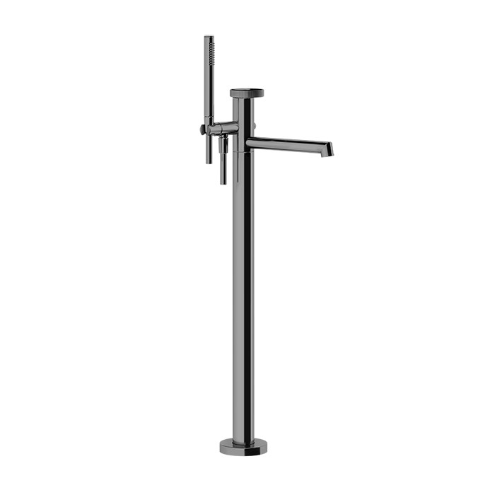 Gessi Смеситель для ванны, напольный, с ручным душем, Anello, 63328#707 цвет: black metal brushed pvd(без внутренней части)