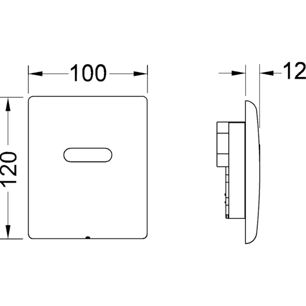 TECE панель смыва с инфракрасным датчиком, 6 v батарея, нерж. сталь, сатин, planus urinal - 9242350