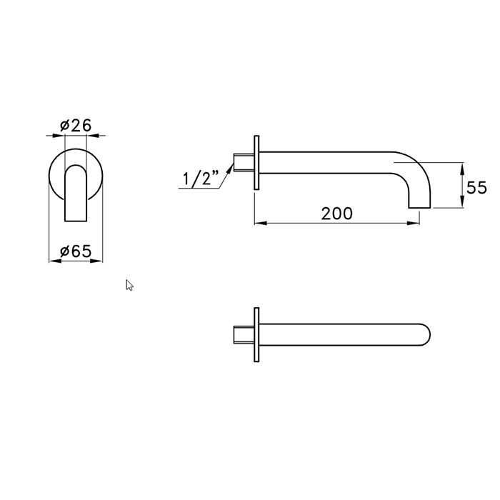 Излив для наполнения ванны 20см., Stella Sirius, хром арт. SR09009CR00