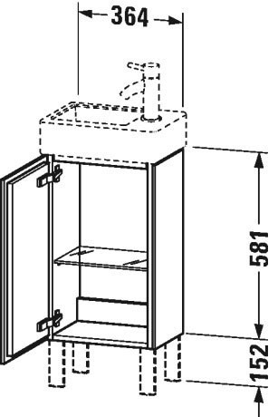 Duravit тумба напольная под раковину, l-cube, lc6793r2222 цвет: белый глянцевый