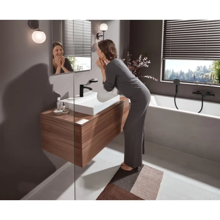Hansgrohe смеситель для раковины с донным клапаном, Vivenis, черный арт. 75010670