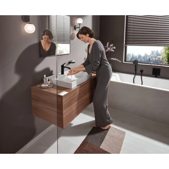 Hansgrohe смеситель для раковины с донным клапаном, Vivenis, черный арт. 75010670