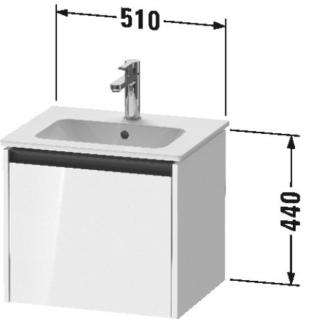 Duravit тумба подвесная под раковину 420 мм х 510 мм х 440 мм, ketho.2, k25061035350000 цвет: дуб терра