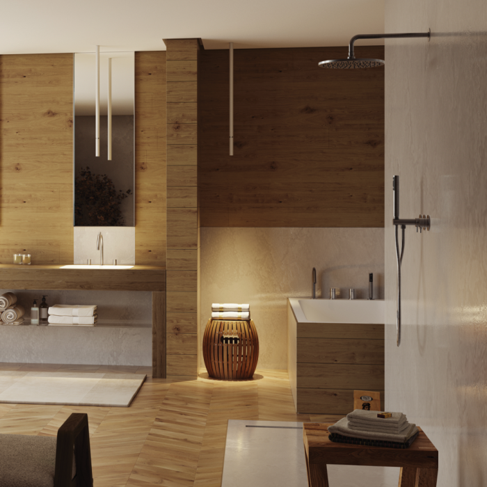 Bossini настенный верхний душ c кронштейном 280 мм, из стали inox, nobu, нержавеющая сталь арт. inh031.075