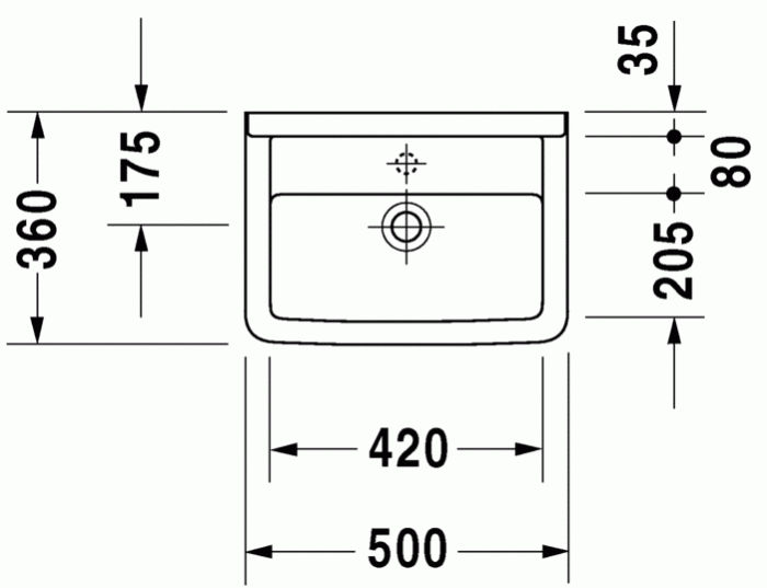 Duravit раковина медицинская strack 3 50х36 см, starck 3, 0307500000 цвет: белый