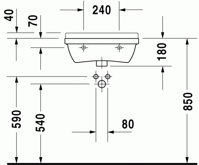 Duravit раковина медицинская strack 3 50х36 см, starck 3, 0307500000 цвет: белый