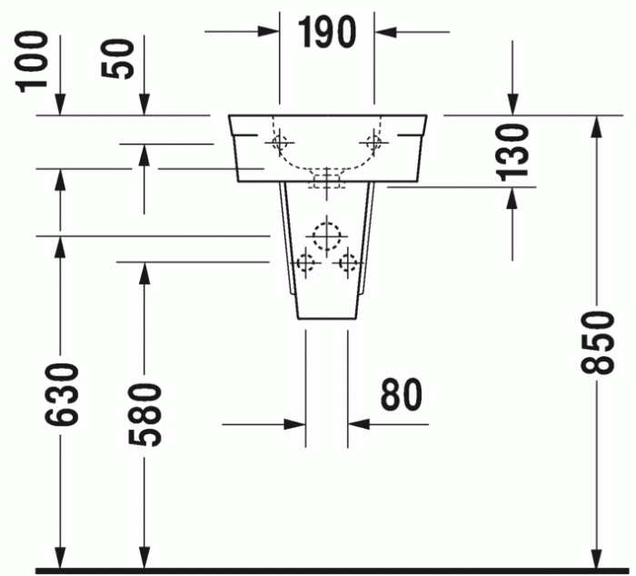 Duravit раковина подвесная 43х38см, starck 2, 0761380008 цвет: белый