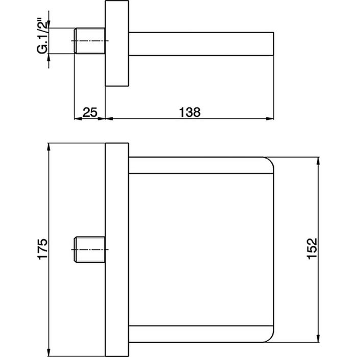 Cisal излив настенный каскадный 138 мм za00219021 complementi, цвет: хром