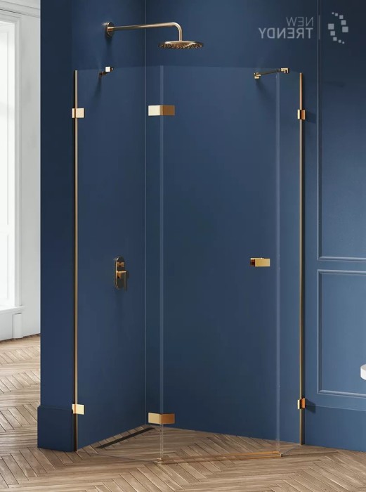 Душевое ограждение brushed l 100x80x200, New trendy Avexa gold, брашированное золото арт. EXK-3860