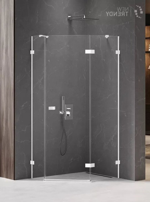 Душевое ограждение r 100x80x200, New trendy Avexa white, белый арт. EXK-3869