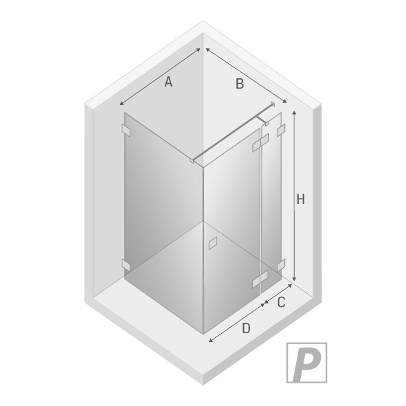 Душевое ограждение eventa r 120x120x200, New trendy Eventa chrome, хром арт. EXK-4527