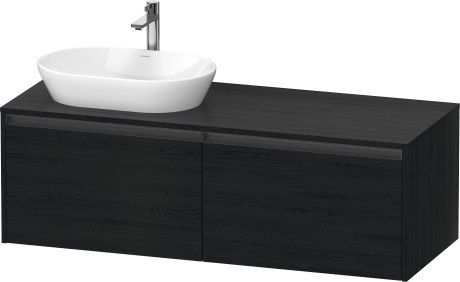 Duravit тумба подвесная под раковину с вырезом под раковину слева 550 мм х 1400 мм х 459 мм, ketho.2, k24888l16160000 цвет: чёрный дуб