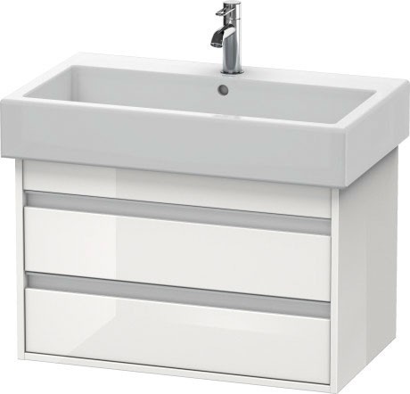 Duravit тумба подвесная под раковину с двумя выдвижными ящиками, ketho, kt 6637 22 цвет: белый глянцевый