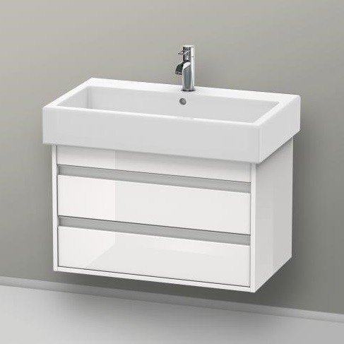 Duravit тумба подвесная под раковину с двумя выдвижными ящиками, ketho, kt 6637 22 цвет: белый глянцевый