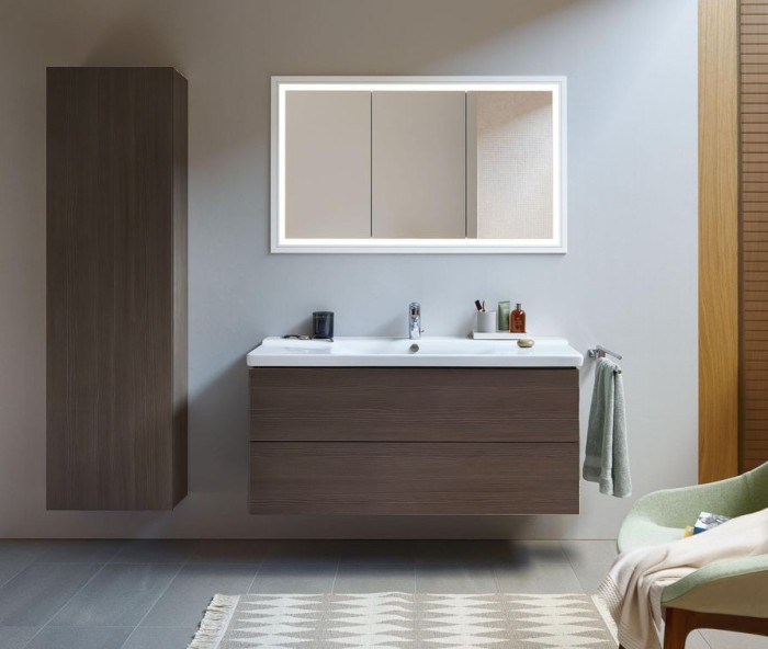 Duravit шкаф-пенал подвесной, l-cube, lc1170r5151 цвет: сосна коричневая