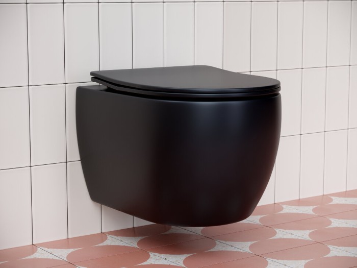 Ceramicanova подвесной унитаз с сиденьем play, cn3001mb цвет: чёрный