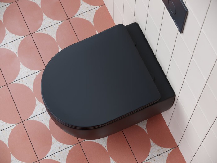 Ceramicanova подвесной унитаз с сиденьем play, cn3001mb цвет: чёрный