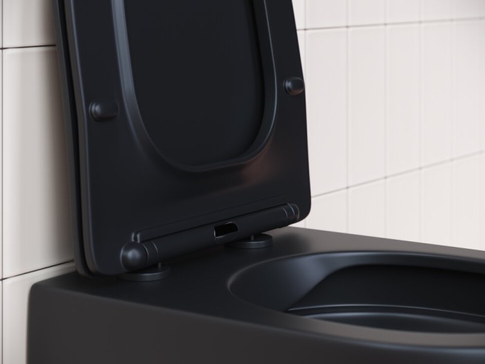 Ceramicanova подвесной унитаз с сиденьем play, cn3001mb цвет: чёрный