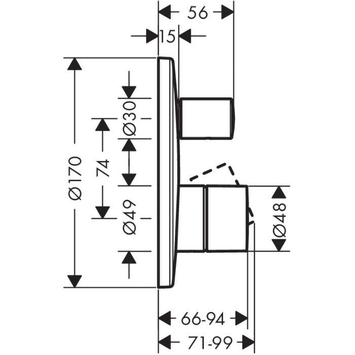 AXOR смеситель для ванны, Uno, черный арт. 45407340-7548