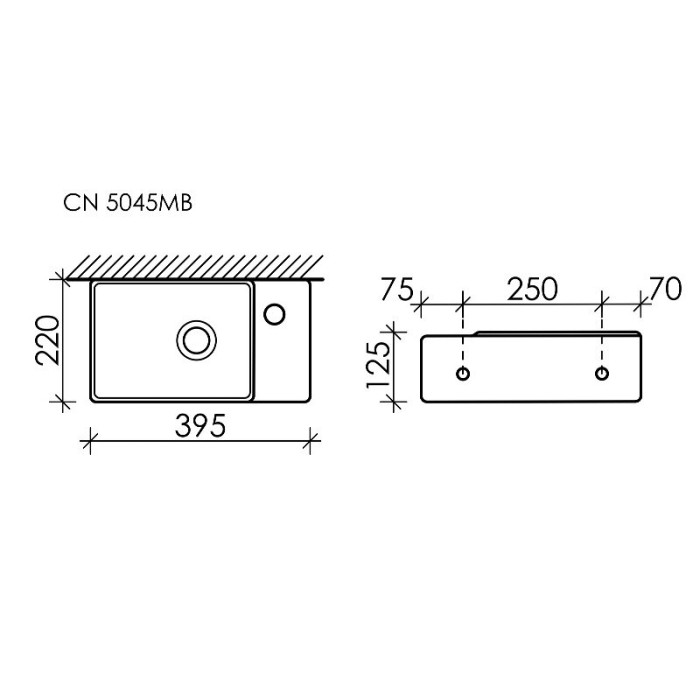 Ceramicanova раковина подвесная element, cn5045mb цвет: черный