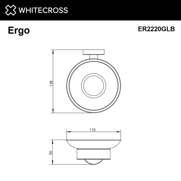 Мыльница подвесная, Whitecross Ergo gold brushed, брашированное золото арт. ER2220GLB