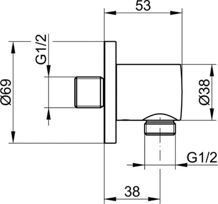 Keuco шланговое подсоединение круглая розетка, universal, хром арт. 54947 010000
