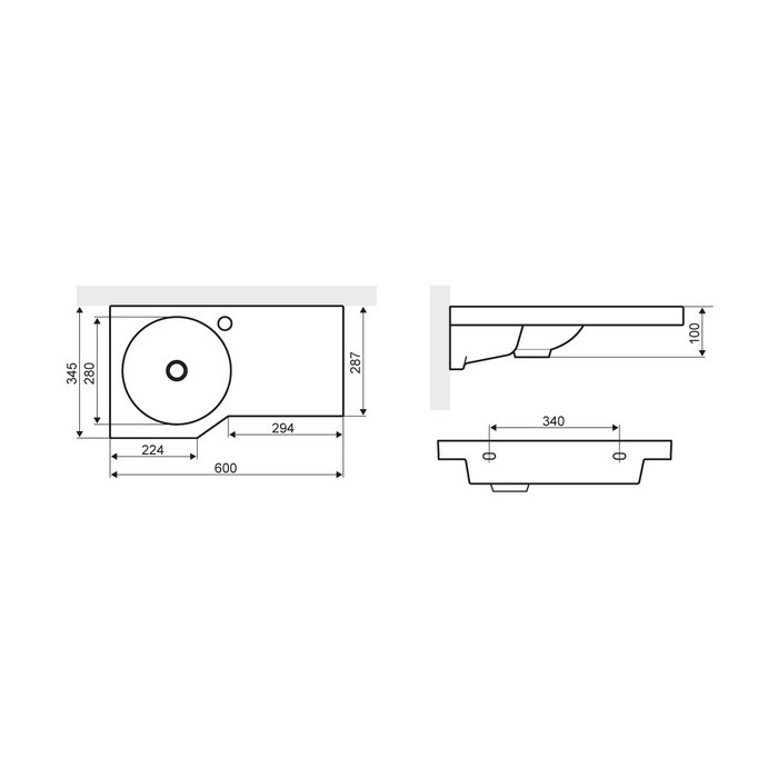 Раковина, подвесная, Excellent Be Spot, арт. CEEX.2301.600.WH