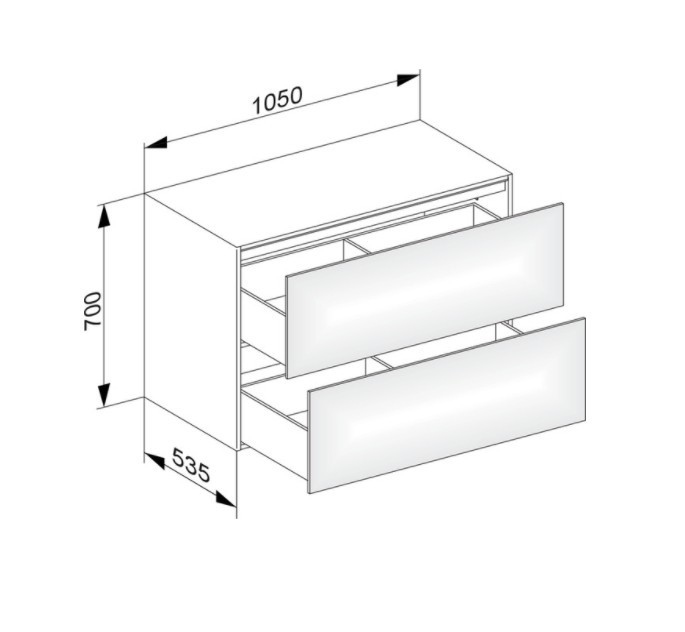 Keuco тумба подвесная под раковину с двумя выдвижными фронтами, с внутренней светодиодной подсветкой, edition 11, дуб светлый арт. 31325 890100